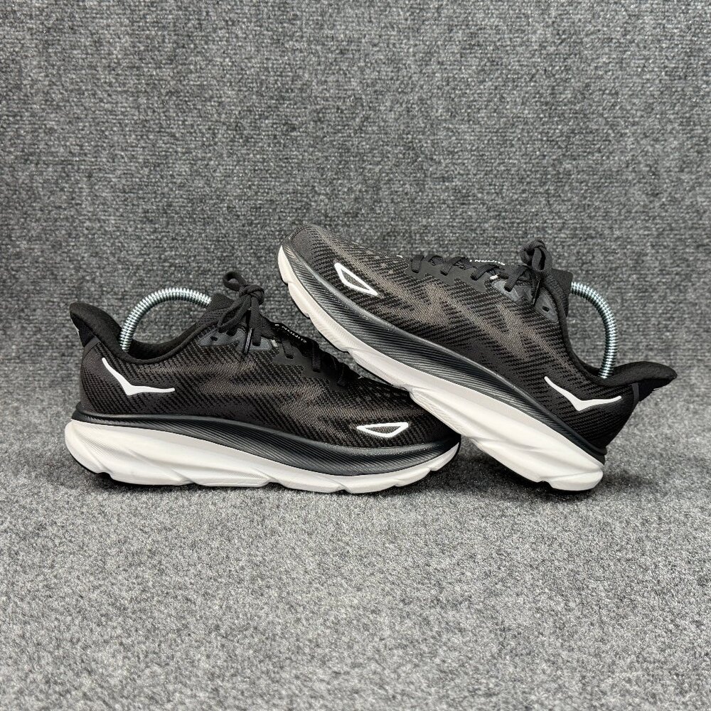 Hoka Clifton 9 Running Shoes Women's Size 8.5 Black White Athletic Run Training - Picture 8 of 13